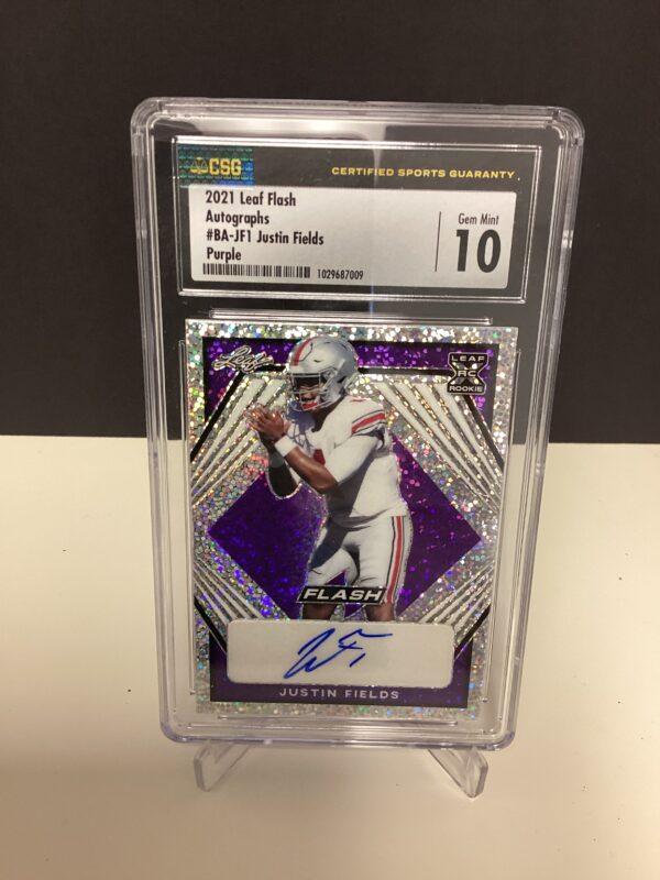 Justin Fields 2021 Leaf Flash Auto 6/50 Purple